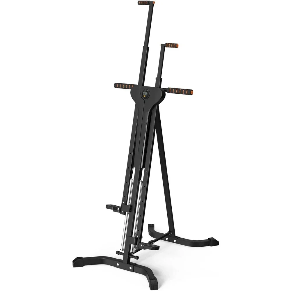 Máquina de ejercicio escalador vertical para gimnasio en casa con 4 rieles guía de metal paso a paso de escalera plegable de 5 niveles de altura, fácil de montar
