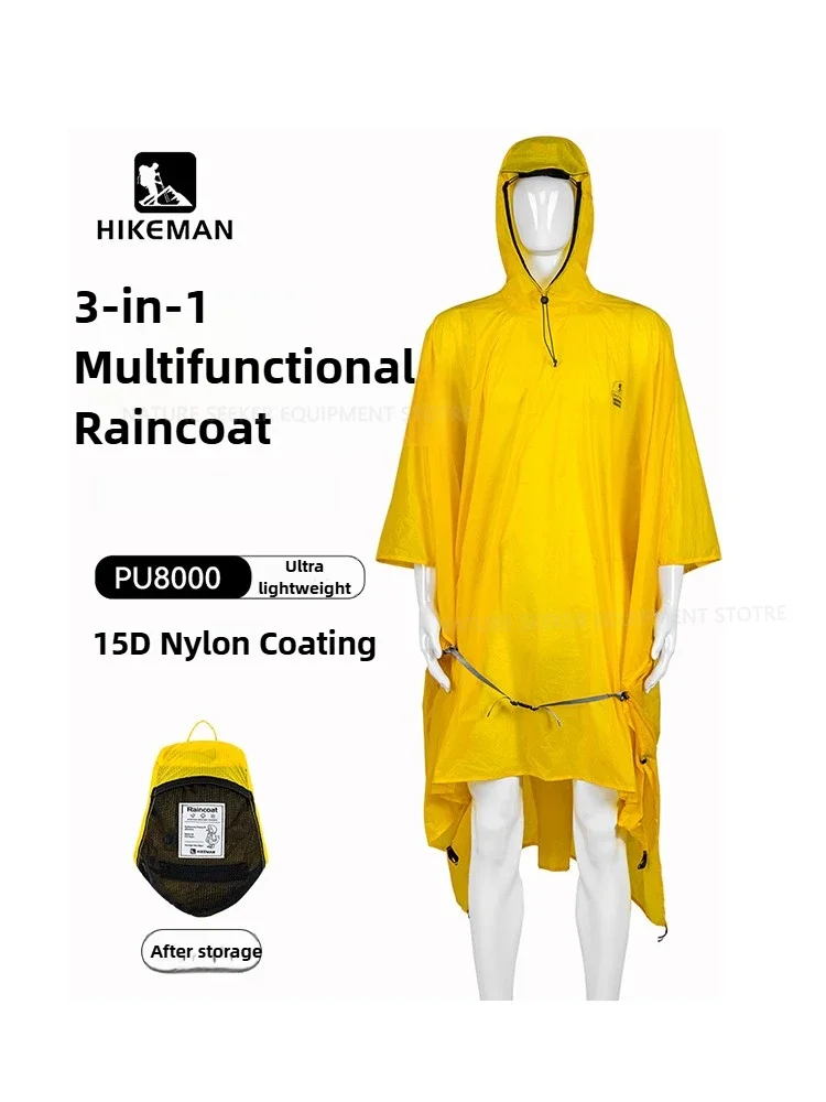 15D/210T Raincoat Waterproof Rain Poncho Cover Ultralight Outdoor Hiking Climbing Shelter Emergency Raincover Footprint Tarp