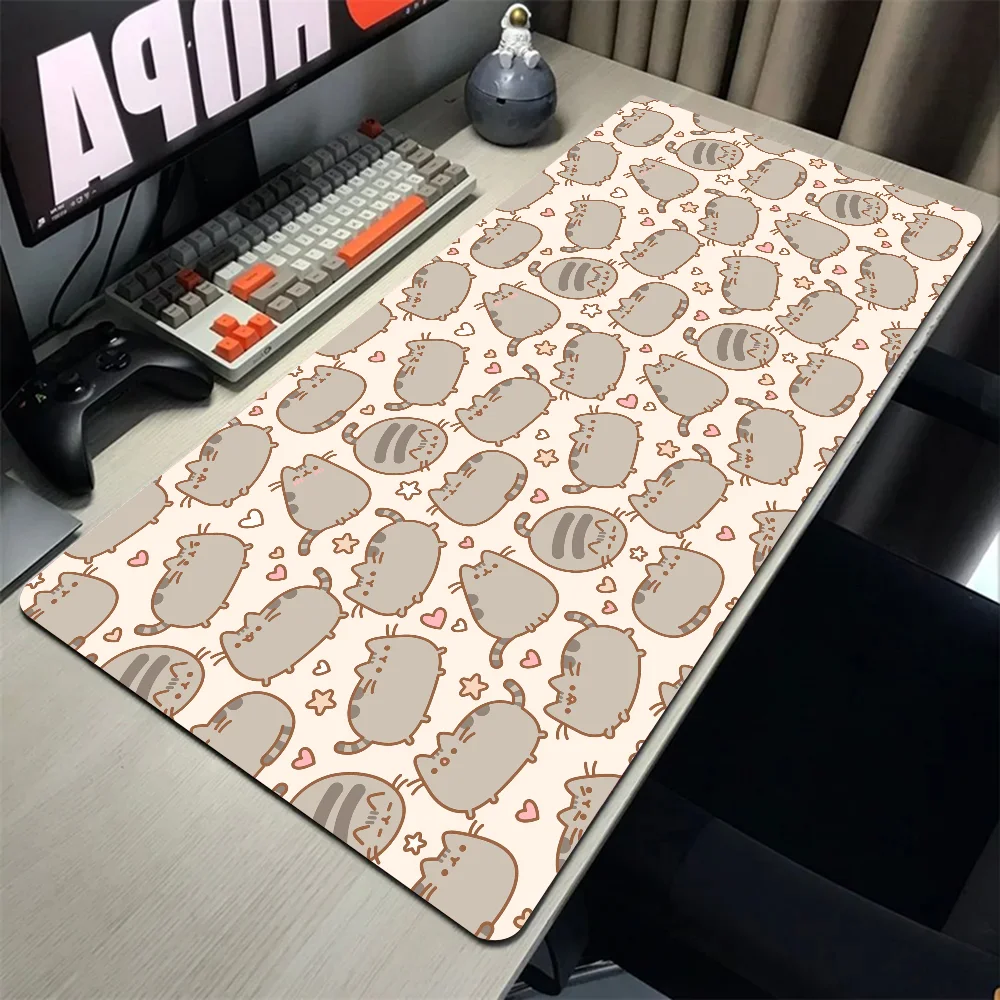 Tapete bonito do rato dos desenhos animados do gato, Desk Pad, Acessórios para jogos, Prime Gaming, P-Pusheen, XXL Teclado Pad