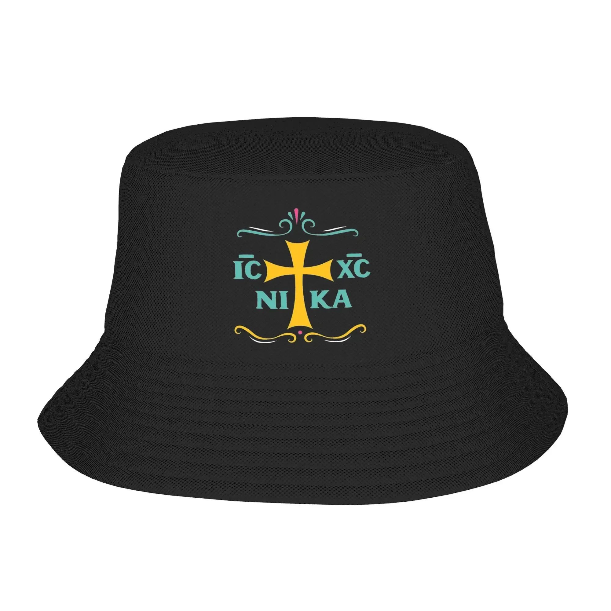 Outdoor Bucket Hat IC XC NIKA Christogram Eastern Orthodox Greek Bob Caps Cotton Fisherman  Christian God New Fishing Cap