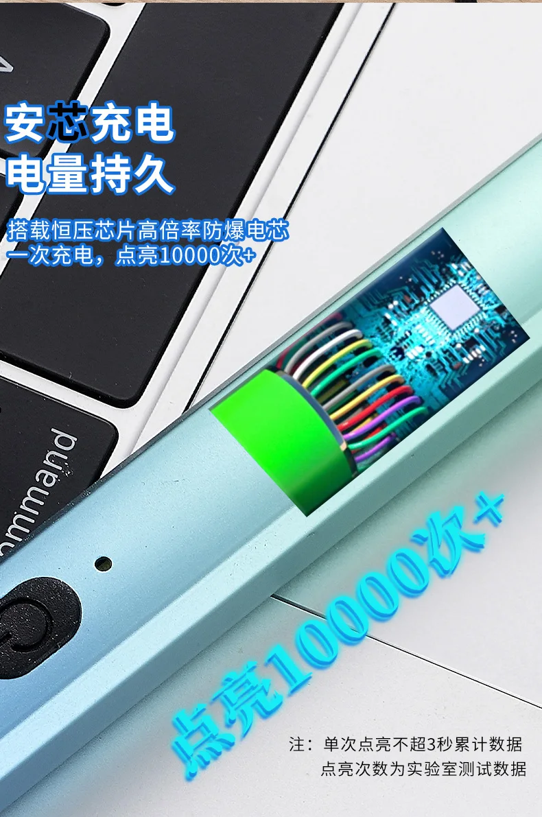 Cyan Laser pointer Type-C USB rechargeable laser pointer far shot infrared laser torch green laser pointer teaching teasing cat