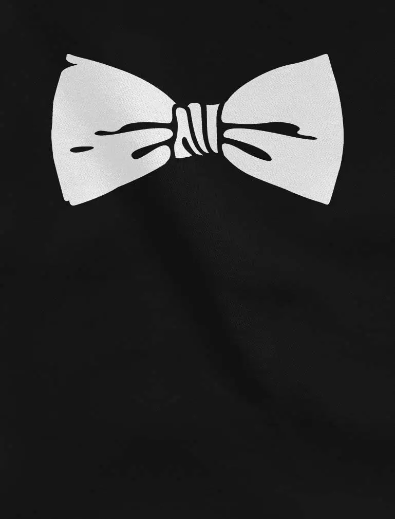 White Bow Tie Printed Tuxedo Shirts for Men Funny Tux Novelty Men's Tshirt