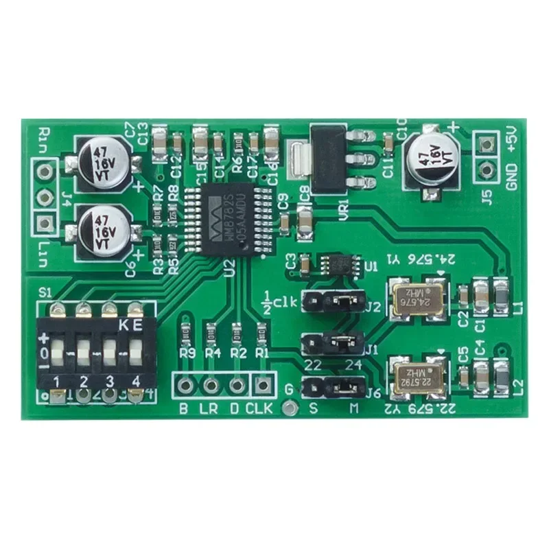 DLHiFi wm8782 Dual-channel 24-bit ADC data acquisition card AUX analog audio to I2S left and right aligned digital output module