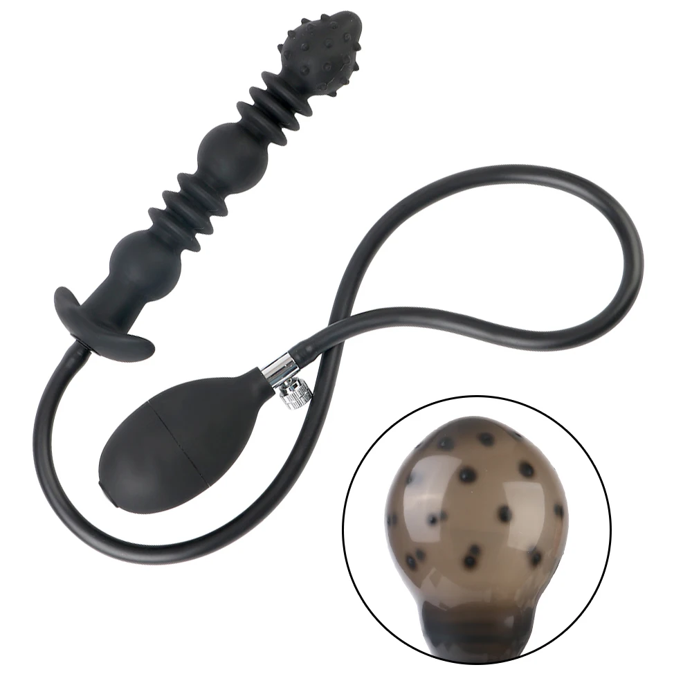 Tapón Anal inflable de 18-52cm para mujeres, dilatador Vaginal, picos, cuentas para ano, expansor de trasero para hombres, consoladores grandes, masturbador femenino, juguete sexual