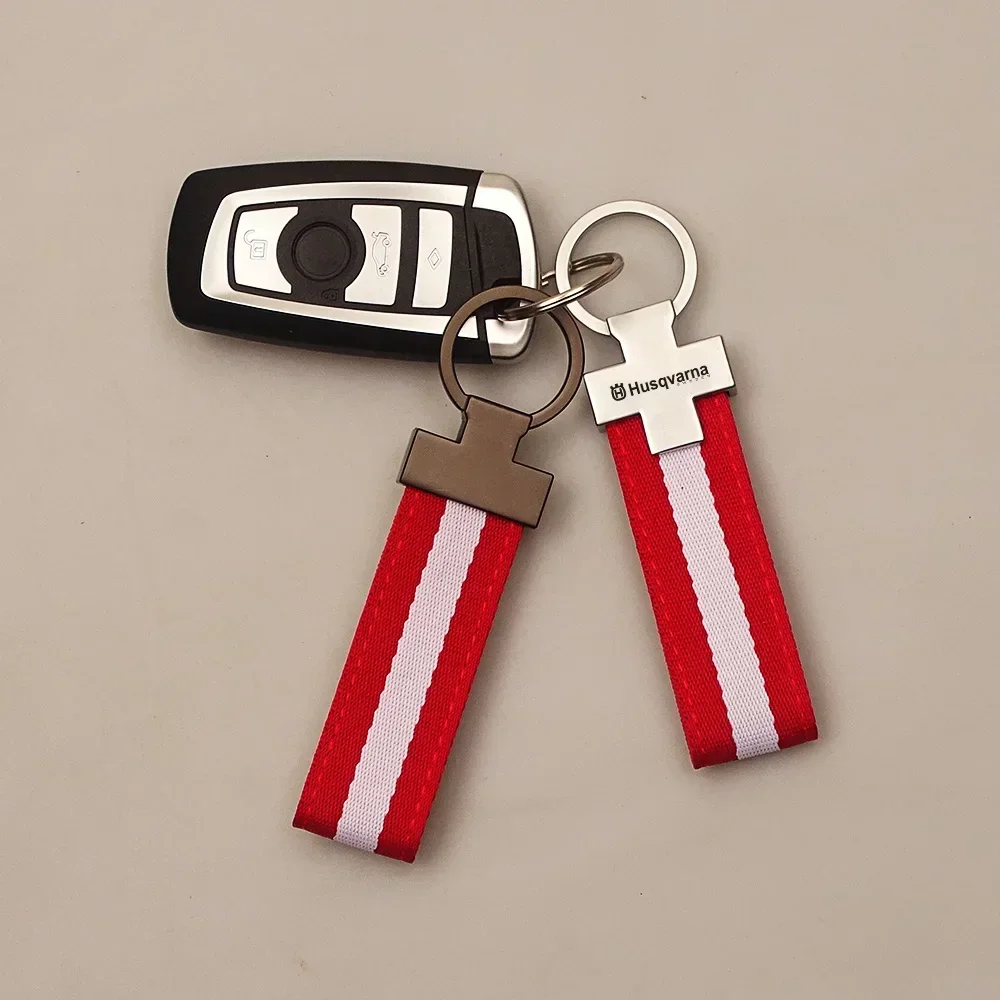 Motorcycle Austria flag  keyring Metal leather webbing Cross Scooter keychain For Husqvarna Vitpilen 710 FE 250 449 WR300 TE300