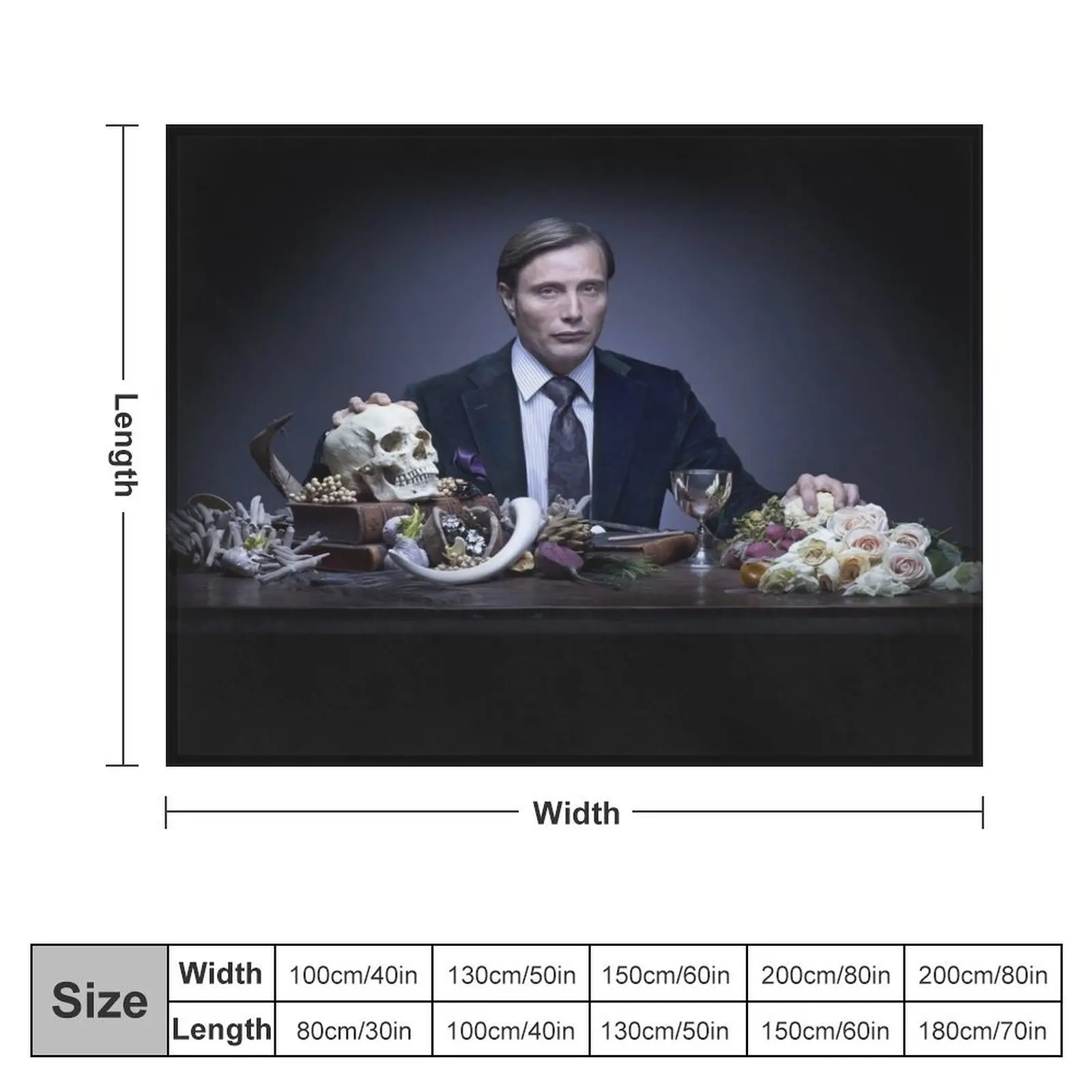 Mads Mikkelsen hannibal Throw Blanket Luxury Thicken Decoratives Soft Blankets