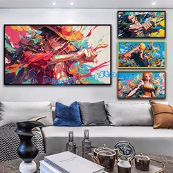 ONE PIECE Graffiti Watercolour Art Large Poster Print Playroom Canvas Paintings Wall Picture Living Room Kids Bedroom Home Decor