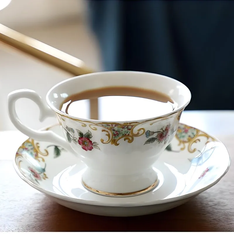220ML, fine bone china cappuccino cup with saucer, noble latte cup, english tasse cafe esspresso cups,