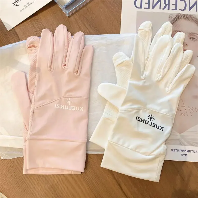 Spring Summer Thin Gloves Women's Two Finger Gloves Sun Protection UV Protection Breathability Outdoor Cycling Women Glove