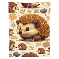 Hedgehog Blanket Cute Hedgehog Wool Blanket Super Soft, Comfortable, and Warm Hedgehog Decorative Blanket Gift for Women