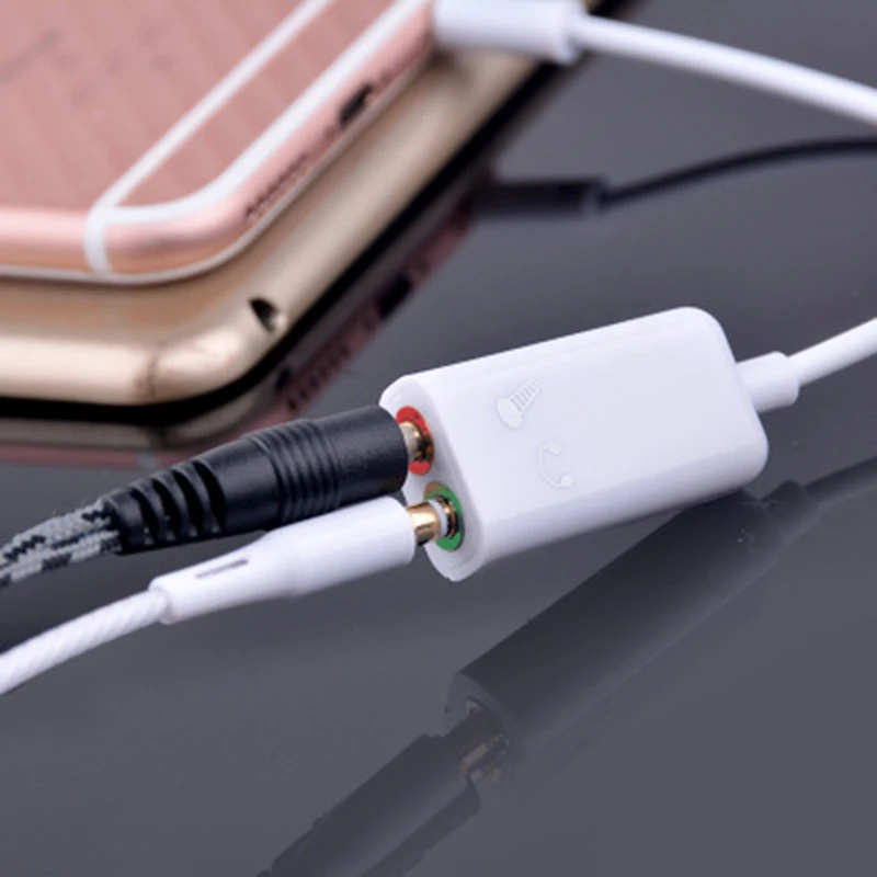 Przewód AUX Jack 3.5mm kabel Audio 3.5 Mm Jack Stereo Audio męski na 2 żeńskie słuchawki Mic Y Adapter kabla rozgałęźnego