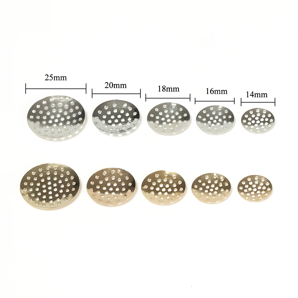 50pcs 14mm-25mm Brooch Base Brooches Bouquet Metal Disk Shell Flower Cabochon Bezel Round Blank For Diy Jewelry Making Wholesale image 6