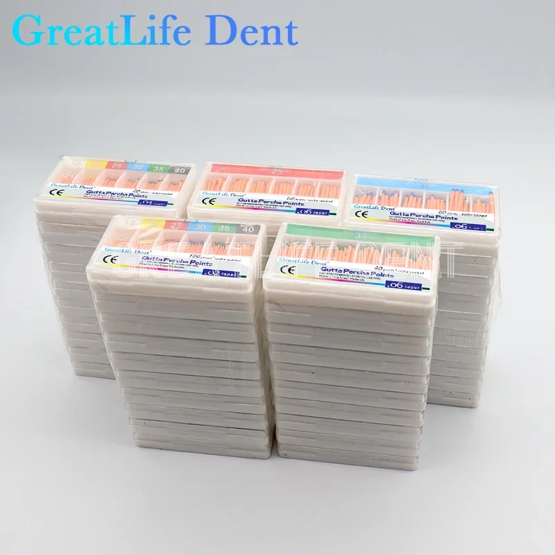 GreatLife Dent 10 упаковок/лот Taper0,2/0,4/0,6 Размер 15/20/25/30/35/40 Стоматологические точки Gutta Percha Gapadent Gutta Percha