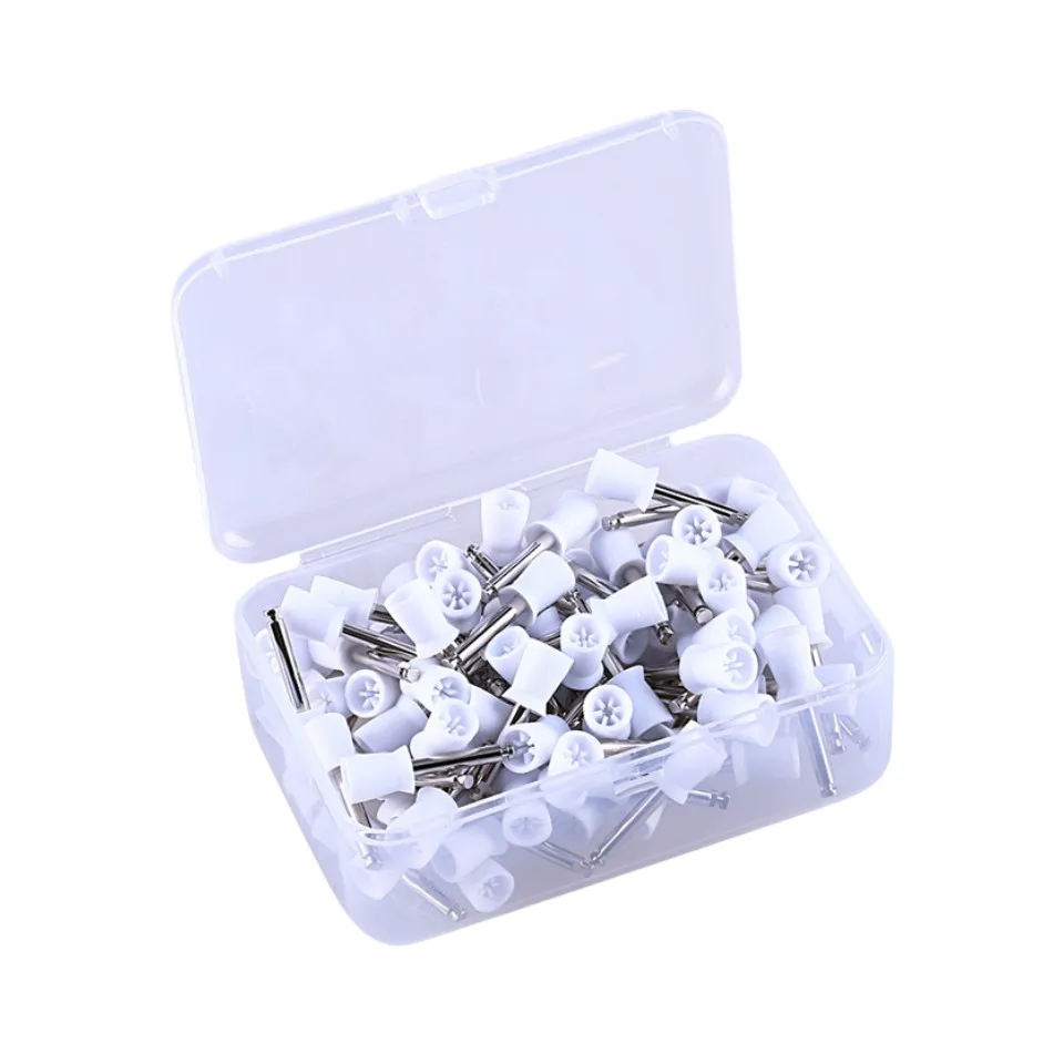 

100 шт./кор. чашки для полировки зубов, резиновая чашка с плоской защелкой, одноразовые стоматологические принадлежности, материалы для стоматологических инструментов