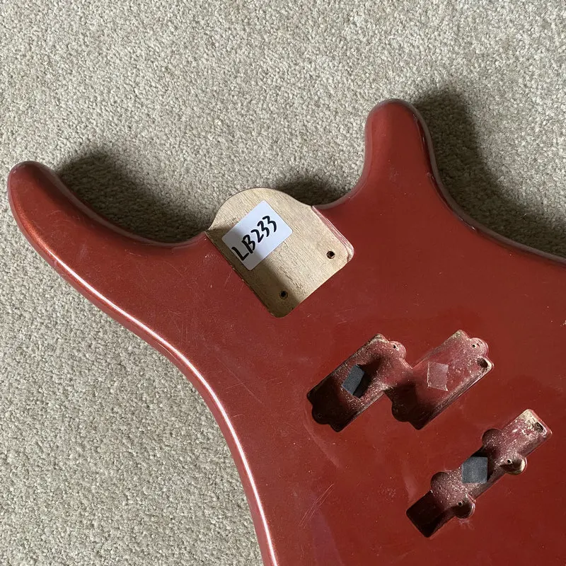 LB233 5 String Active PJ Bass Guitar Body Red Color in Solid Wood with Tiny Damages for Replace Right Hand - view 3