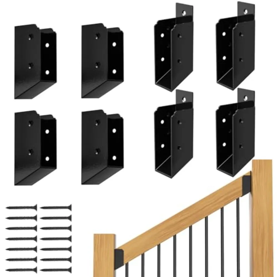 

30° Stair Angle Stainless Steel Deck Railing Brackets Connectors for 2"x4" Actual 1.5"x3.5" Railing Wood Post Stair Fence Raili