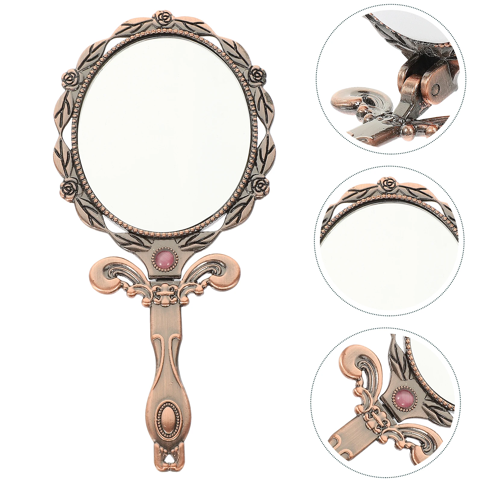 مرآة مكياج رقيقة محمولة باليد، مرآة مدمجة قابلة للطي، محمولة، أنيقة للسفر، ضرورية للنساء والنساء