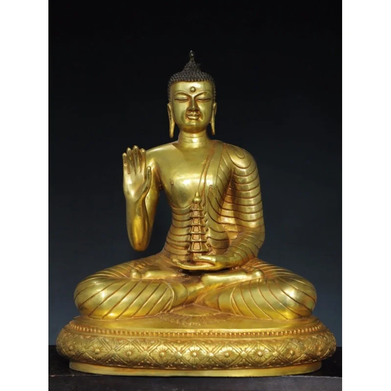 

17.7" Antique Tibet Tibetan Buddhism temple Bronze gilt Medicine Buddha statue