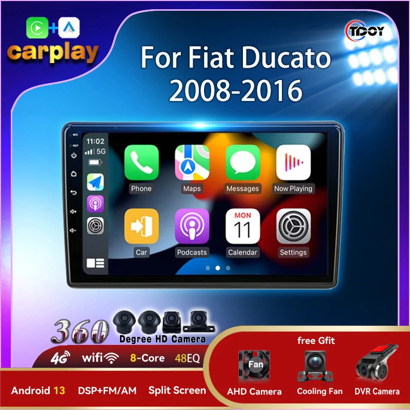 

Autoradio Android Carplay For Fiat Ducato 2008-2016 Autoradio Amplifier Car Radio GPS WIFI Car Subwoofer Multimedia Automotive