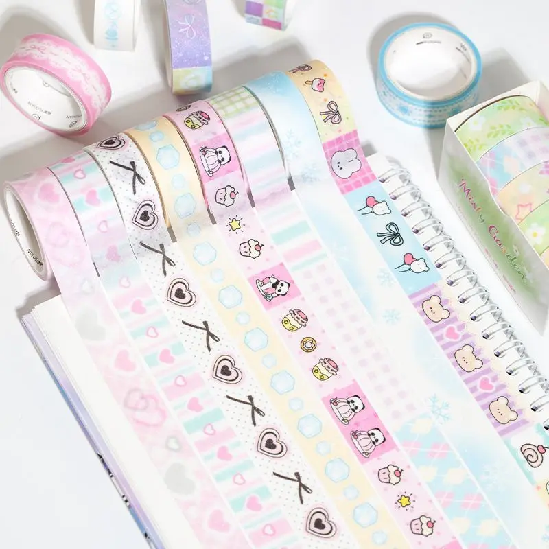 Tape Set 5 Rolls Glitter Korean Style Sticker Set Cute Ballet Decorative Sticker Material