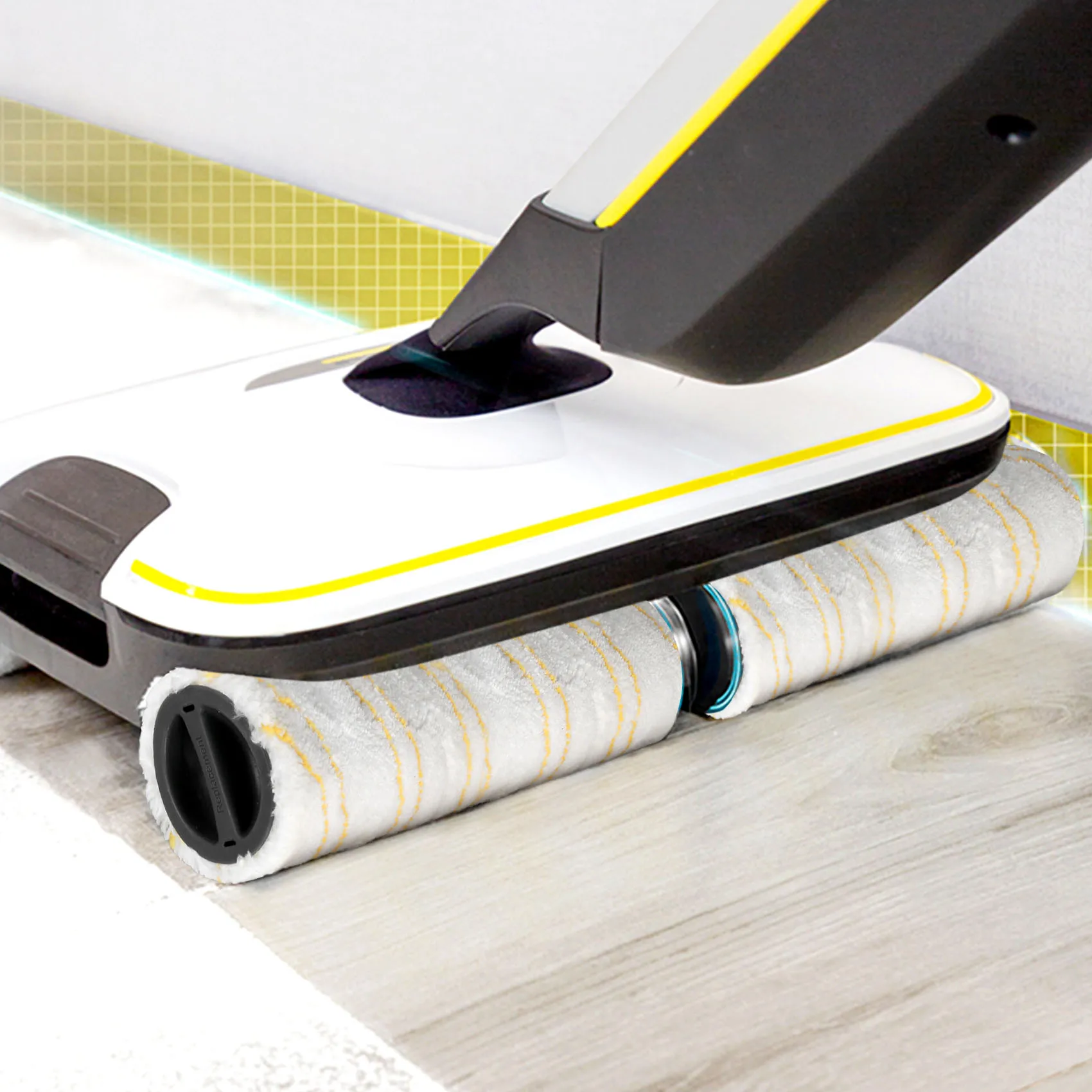 مجموعة بكرات A74G-2 من بكرات بديلة لمنظف الأرضيات الكهربائية Karcher FC5 FC7 FC3 FC3D 2.055-006.0 أصفر