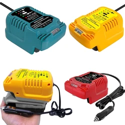 Portable Mini Charger for Makita/Dewalt/Milwaukee 18V Lithium Battery with Cigarette Lighter Plug Vehicle Li-ion Battery Charger