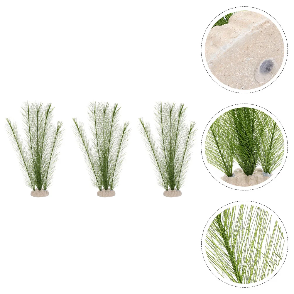 

3pcs Artificial Silk Plants For Wear-Resistant Plastic Aquarium Grass Decor Fish Tank Landscape Supply Delicate Aquarium Decor