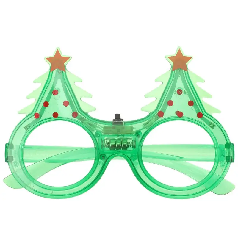 Christmas Tree Glasses Light Up Flashing Sunglasses Christmas Dress Up Shining Glowing Christmas Ball Decorative Glasses