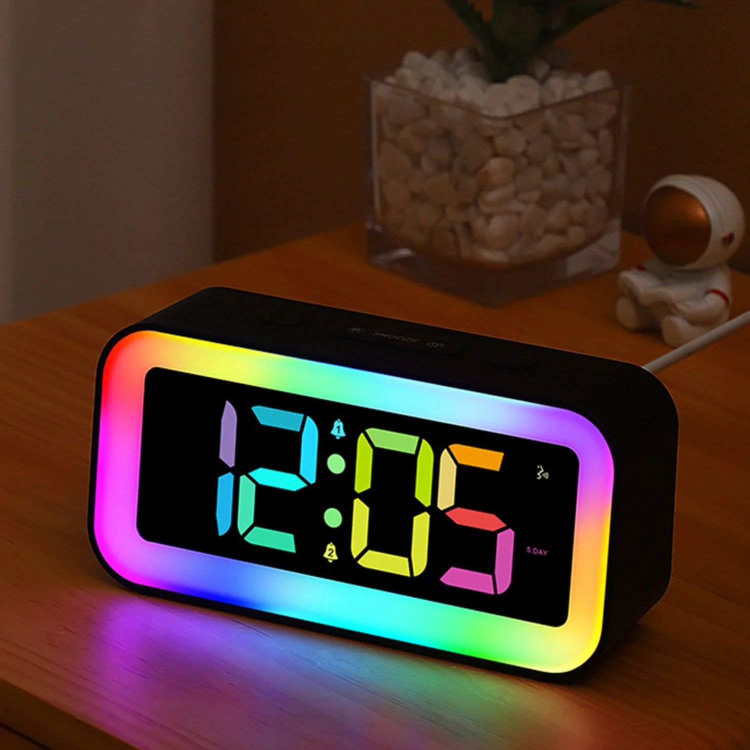 

Enhance Your Sleeping Experience with this Stylish, Modern, and Functional Night Light Alarm Clock - Upgrade Your Bedside Table