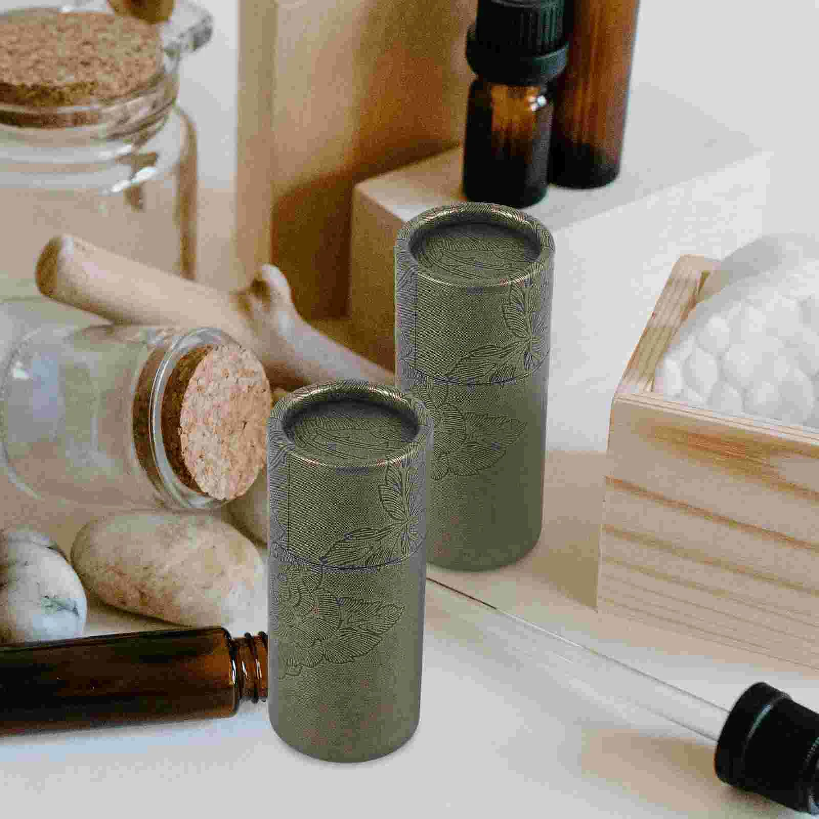 10 Pcs Kraft Paper Tube Gift Box Essential Oil Bottle with Lid Packaging Cardboard Tubes Lids Boxes