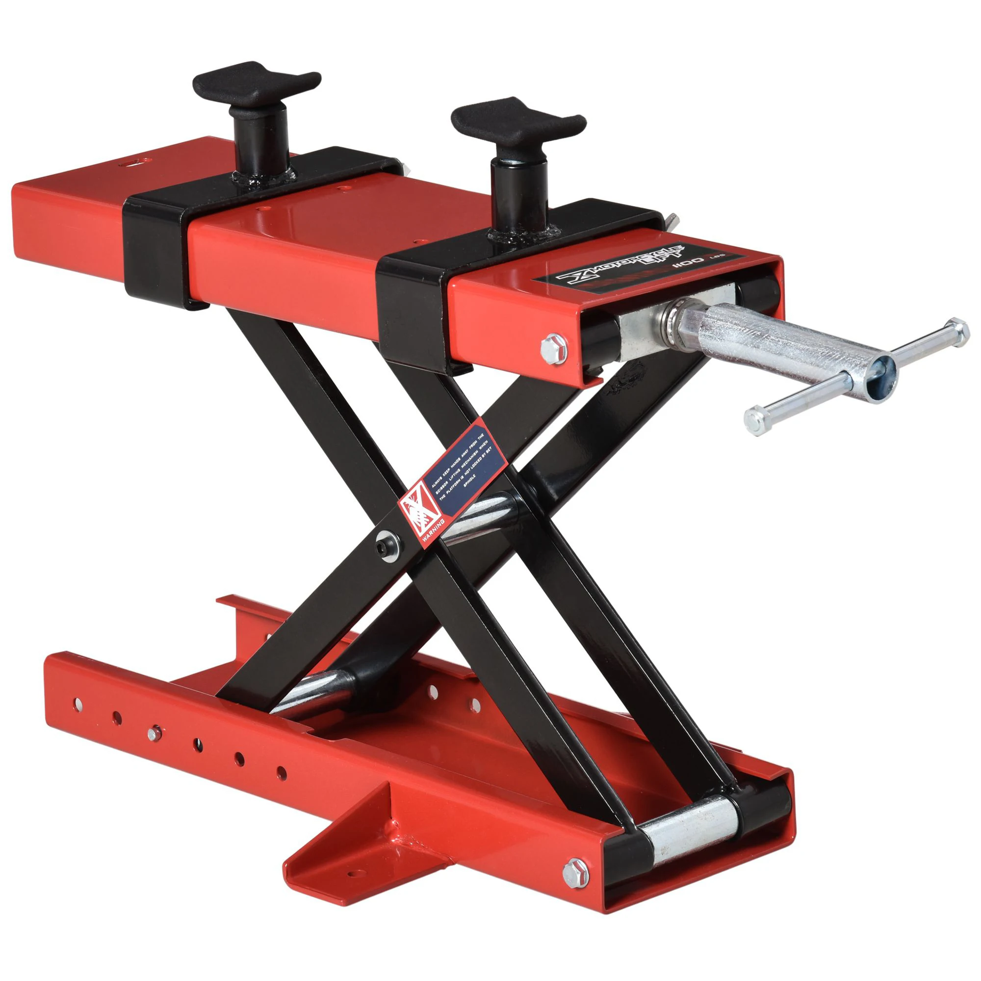 

DURHAND Scissor Lift Motorcycle Stand, Motorcycle Lift, Adjustable Central Motorcycle Stand Up to 500kg in Red Metal