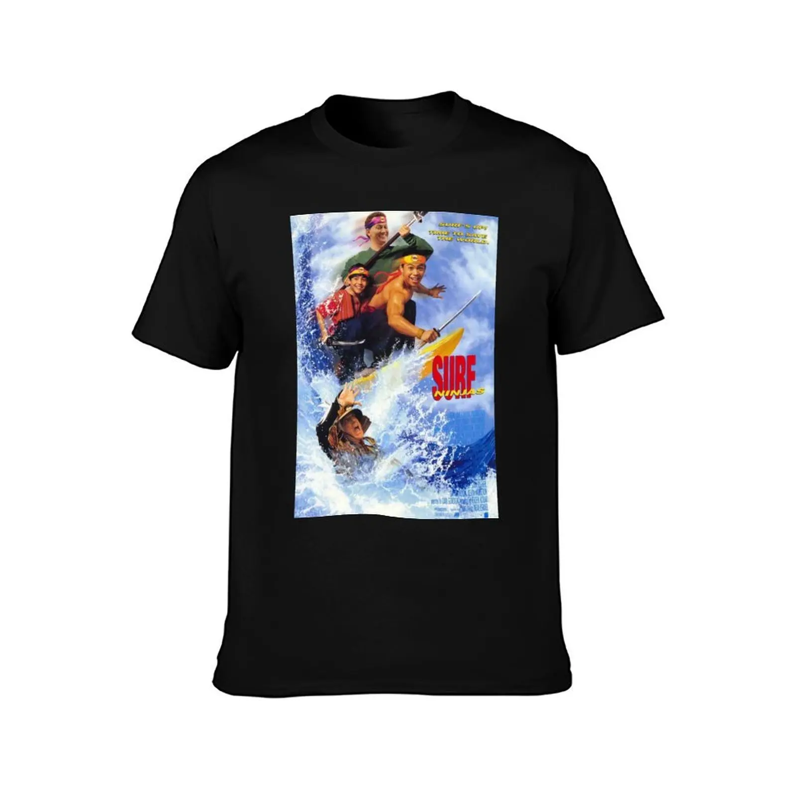 Surf Ninjas Movie T-Shirt, Summer Casual Cotton Tee, Oversized Streetwear Tops, Vintage Graphic Print, Loose Fit Short Sleeve