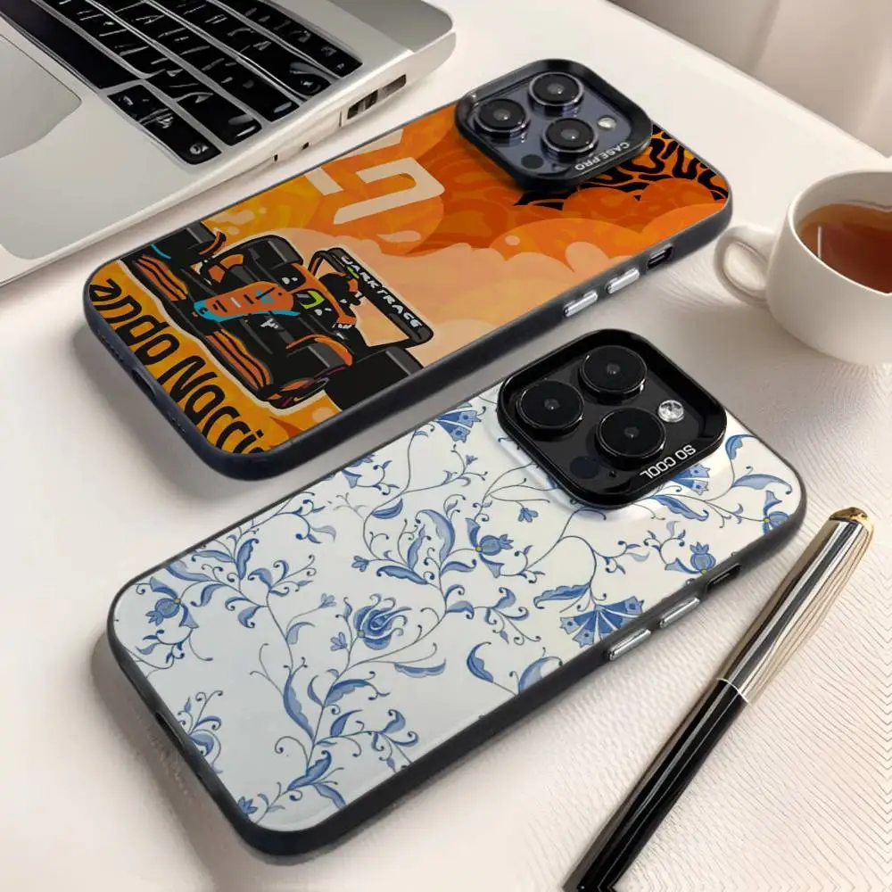 

L-Lando Norris Phone Case For iPhone 16,15,14,13,12,11,8,7,Pro,Max,Plus,Mini,XS,SE Anti Fall Black Matte Hard
