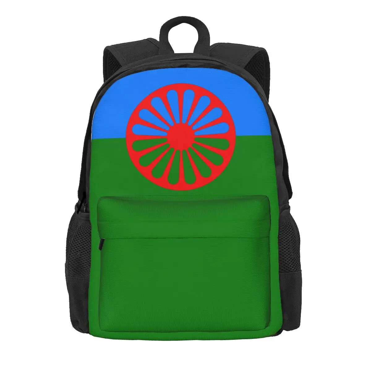 

Romany Roma Travellers Flag Fashion Backpack Outdoor Student Hiking Travel Daypack for Men Women College Canvas Bags