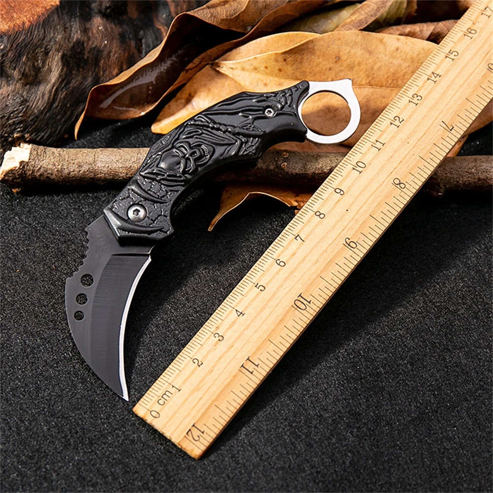 Faca Dobrável Curva Tipo Garra de Águia para Uso Externo, Curta, Destacável, Personalizada, para Transporte, Faca de Acampamento Wolf para Camping ao Ar Livre