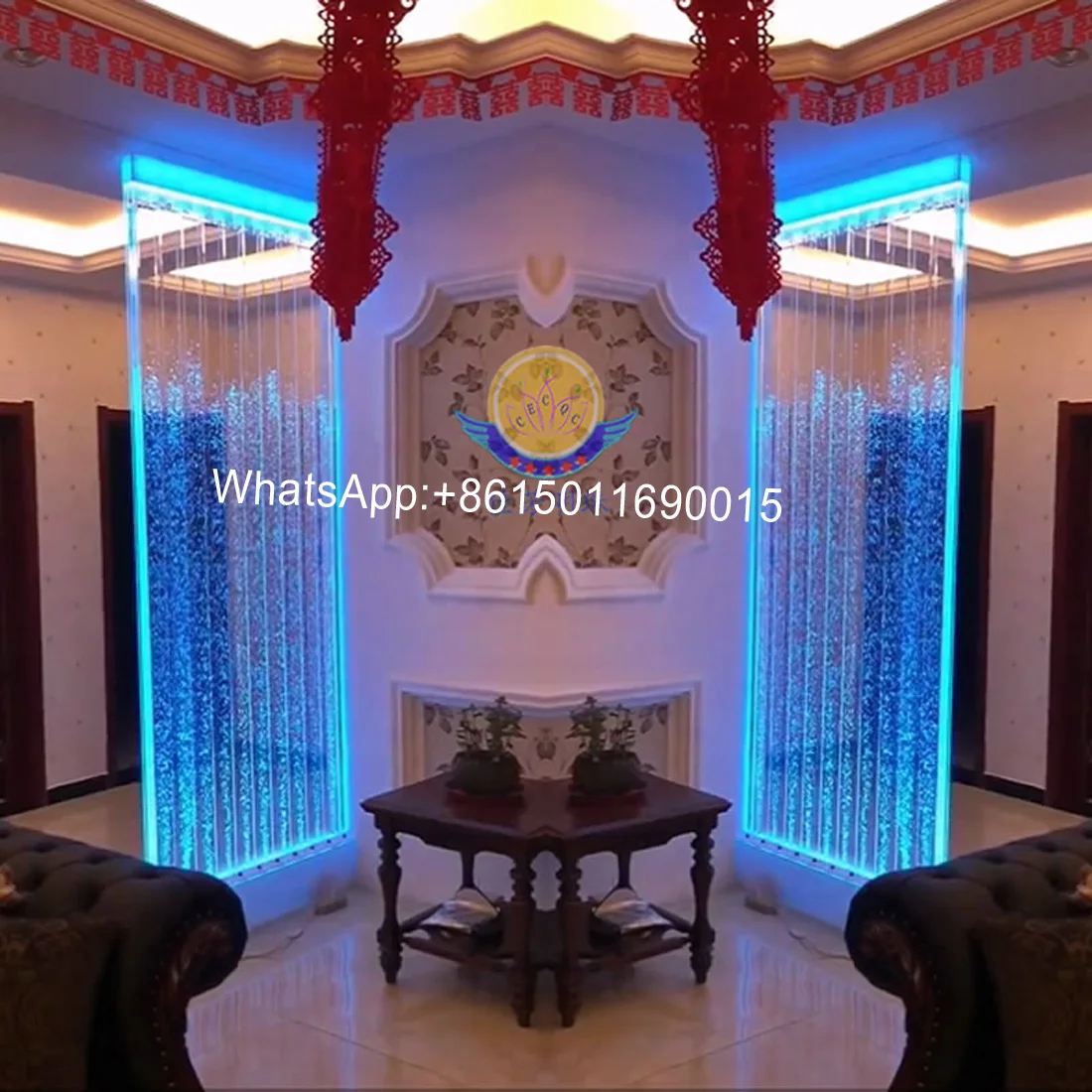 Water dance bubble screen wall porch partition creative water curtain wall flowing water decoration colorful water curtain