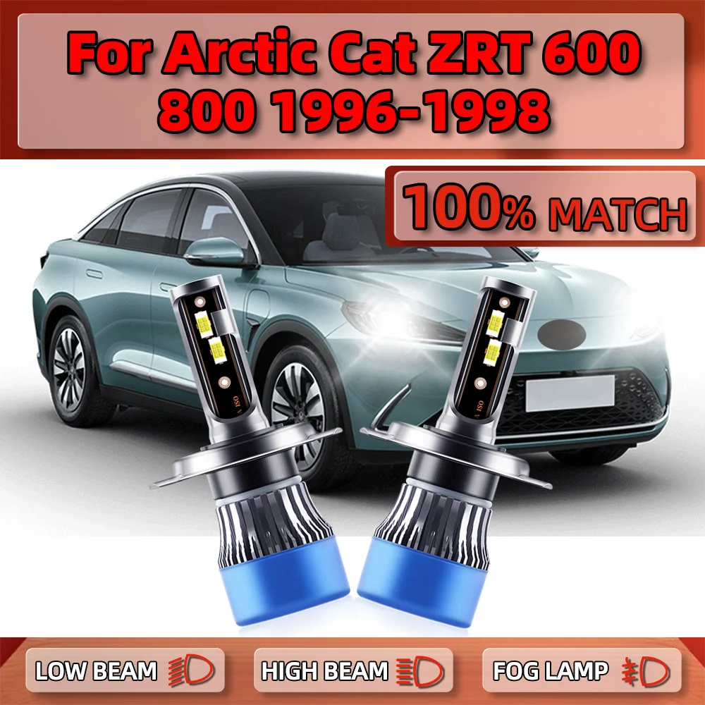 120W Turbo LED Headlamps 20000LM Canbus Car LED Headlight Bulbs With Fan 12V 6000K For Arctic Cat ZRT 600 800 1996 1997 1998