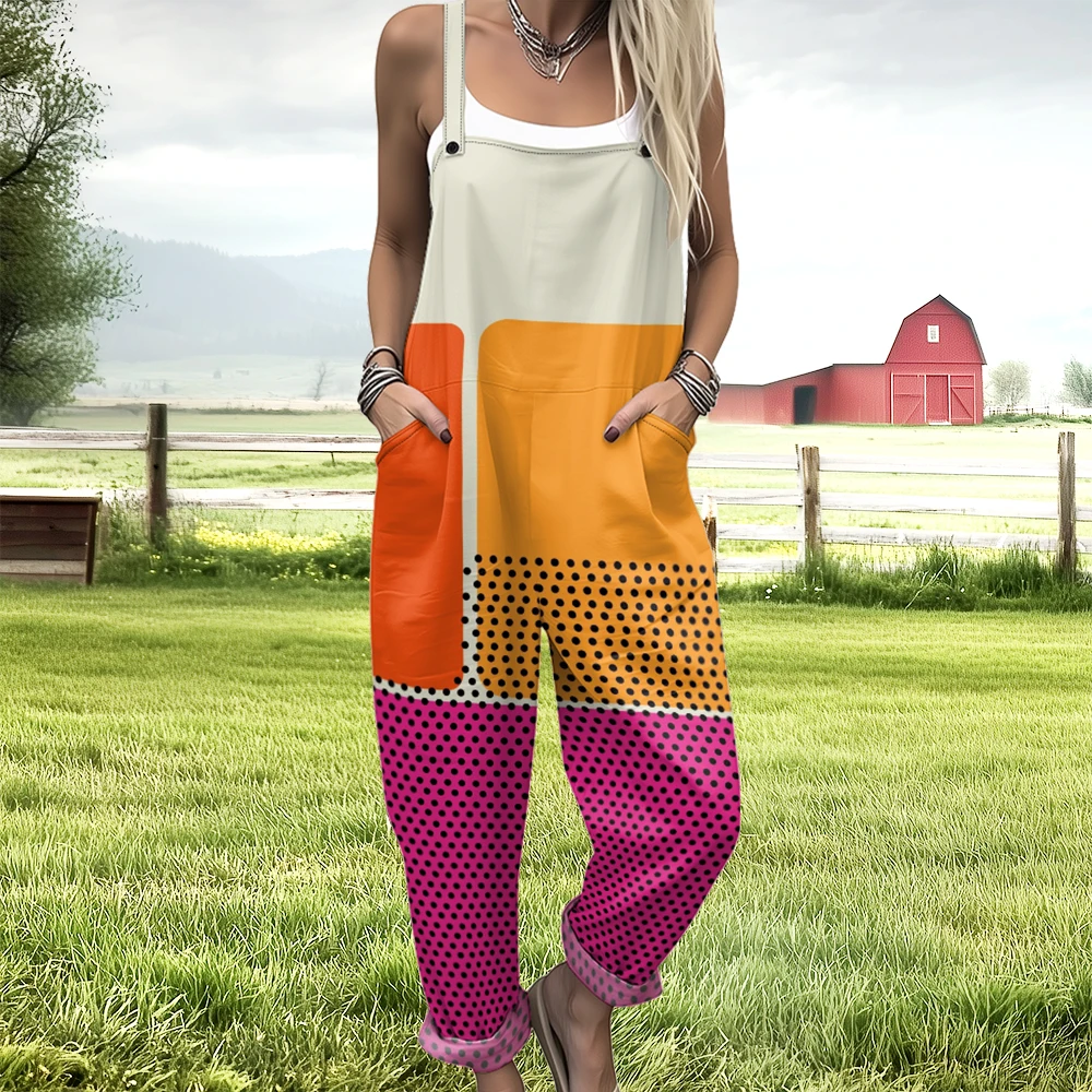 Blocchi di colore geometrici Tuta da donna cuciture a blocchi di colore 2025 Nuovi pantaloni tuta da donna