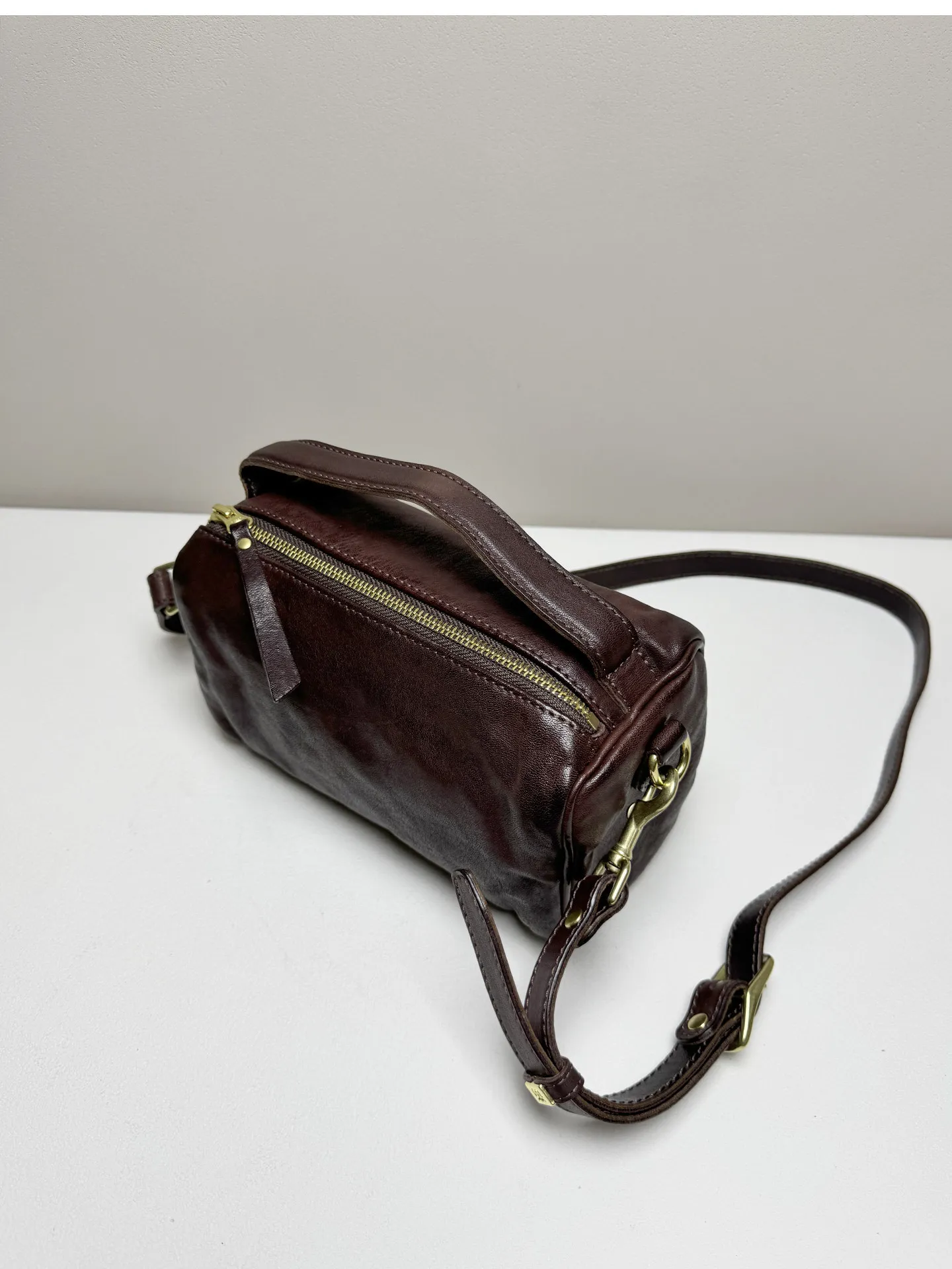 PNDME lässige, handgefertigte Damenhandtasche aus pflanzlich gegerbtem Leder, niedliche Handtasche für Wochenendpartys, luxuriöse kleine Umhängetasche aus echtem Leder für Damen – Detail 20