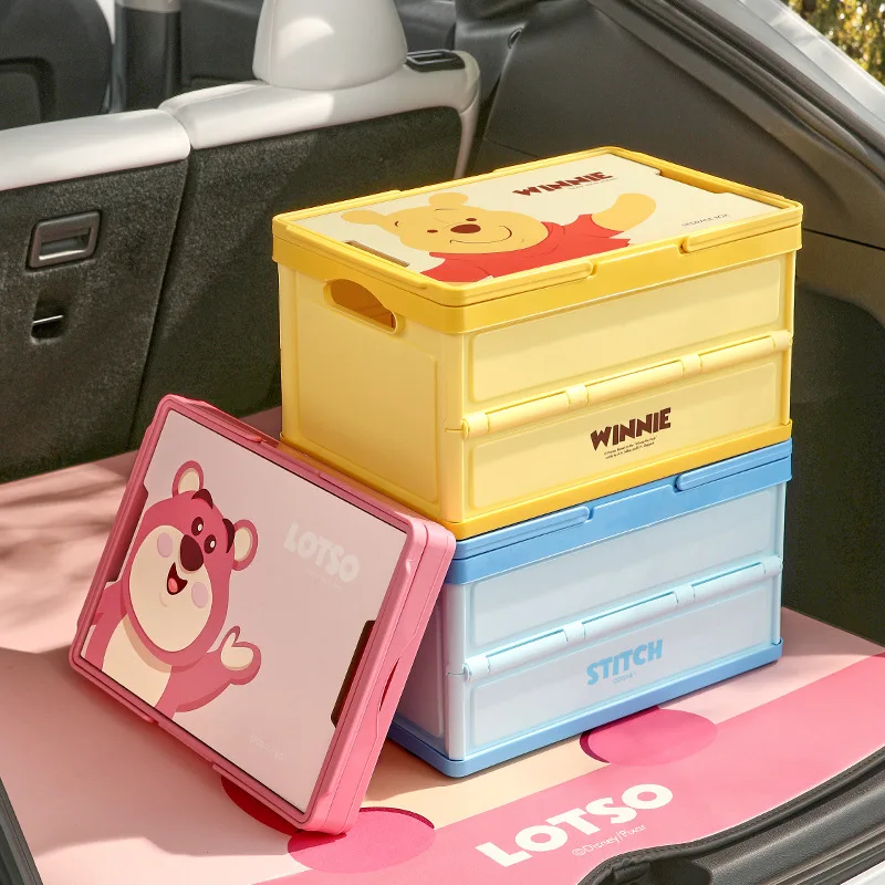 Strawberry Bear Car Storage Box Outdoor Camping Folding Organizer for Trunk Interior Space Efficient Automobile Storage Solution