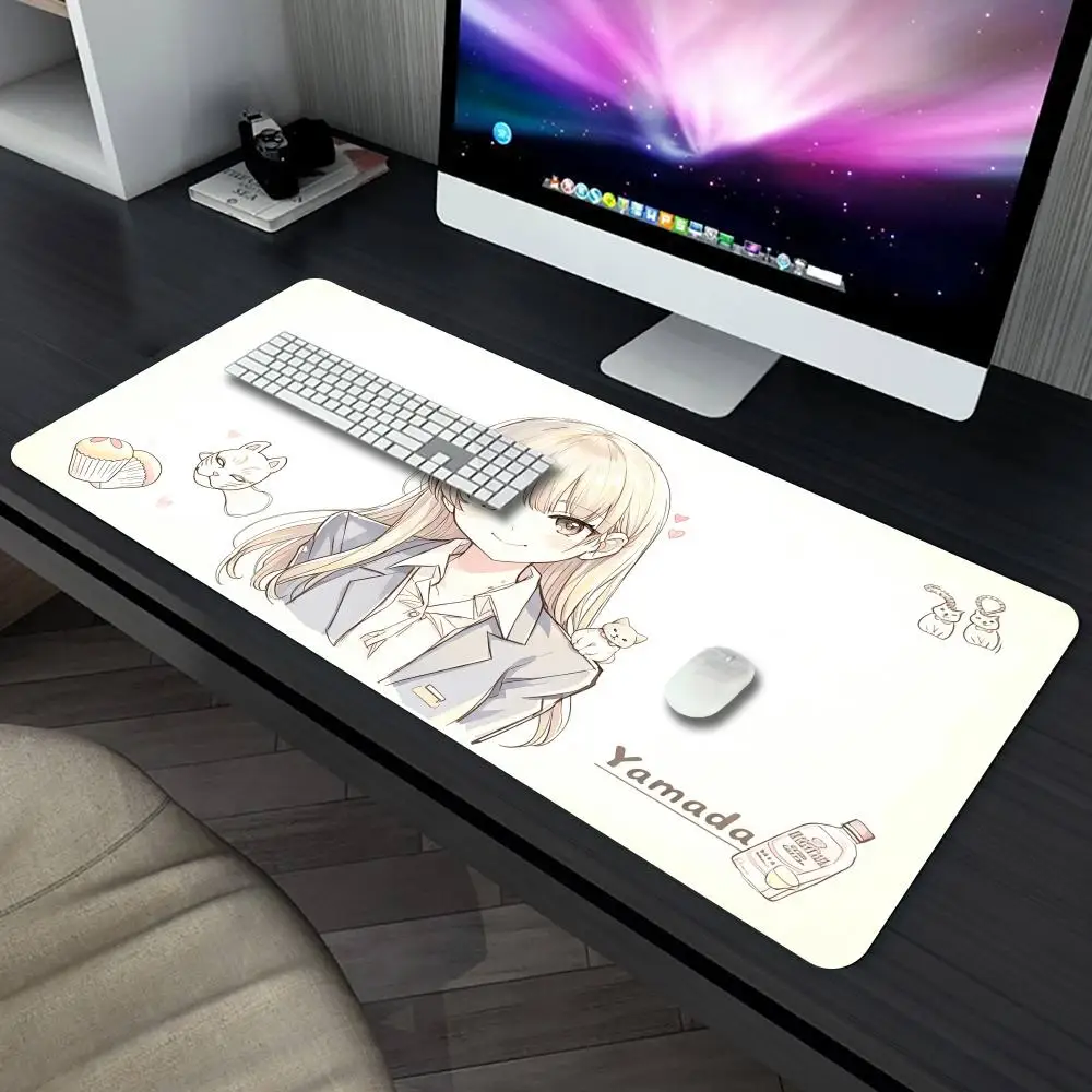 Anime Blonde Girl Large Mouse Pad TCG Card Game Mat Anti-slip Rubber Table Mat for Magic  Board Game Playmat Gifts