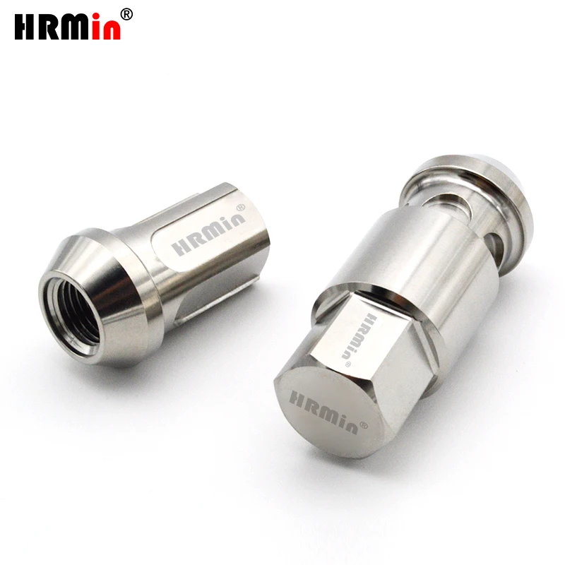 HRMin Gr5 titanium wheel lug nut M14x1.5x35mm anti-theft lock screw cap 60 degree cone seat Close end