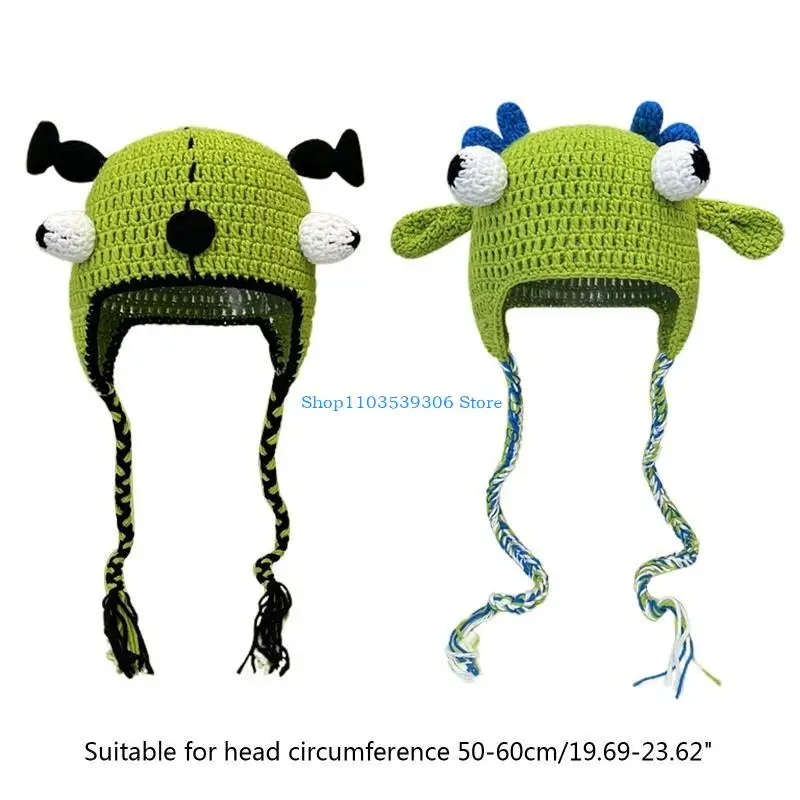 كارتون 400A لقبعة شتوية على شكل وحش قبعة من ألياف الأكريليك متطابقة الألوان للاحتفاظ بها