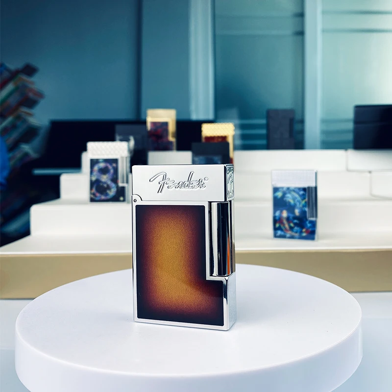 New Commemorative Edition Single and Double Flame Luxury Lighter Ping Sound Natural Paint Cigarette Smoking Butane Lighter 11801