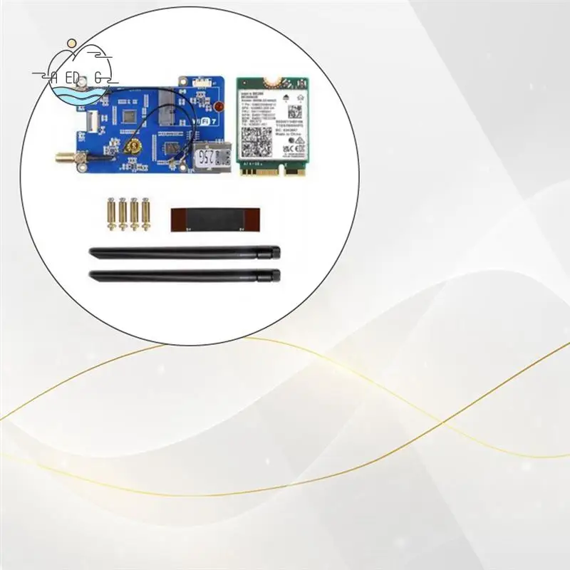

AED6-MPW2.5G For Raspberry Pi 5 Expansion Board PCIE To Wifi7 2.5G ETH With Wifi Module Antenna RTL8125 M.2 Ekey For RPI 5