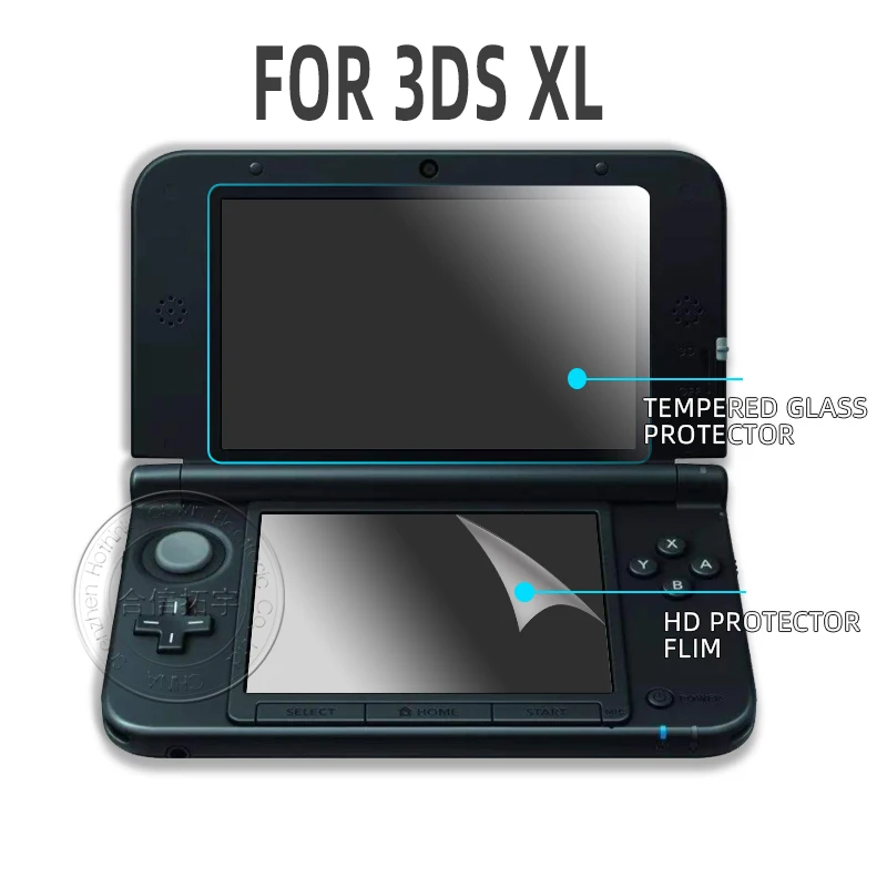 Hobelieve 1 مجموعة شاشة مقسّى واقٍ زجاجي سفلي شاشة HD فيلم ل 3DS XL LL وحدة التحكم
