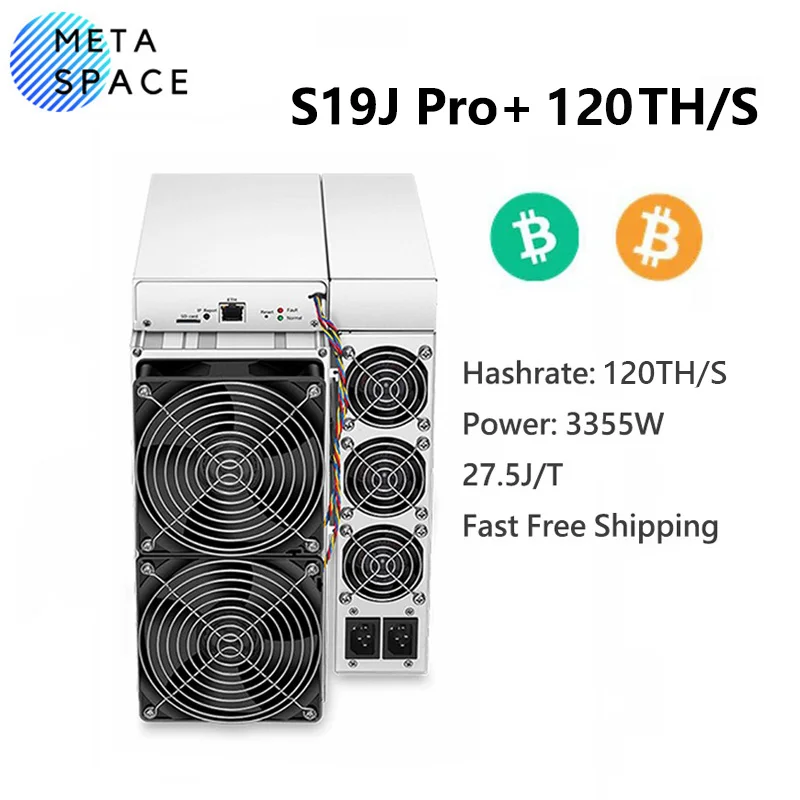 New Bitmain Antminer S19j Pro+ 120TH/s 3355W Asic Bitcoin Miner SHA-256 BTC BCH Mining s19j pro plus 122T Than S19J Pro S19 T19