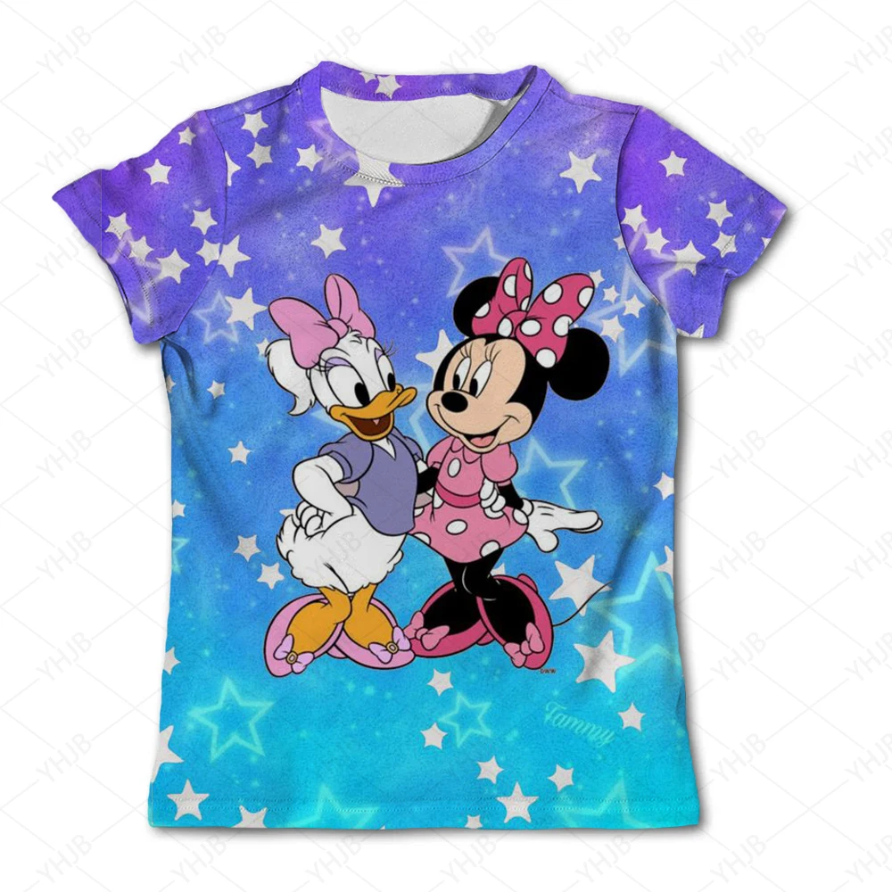 

Футболки с Микки Маусом Disney для детей, детская футболка, детская одежда, одежда для девочек, детская одежда 2025 года, топы с короткими рукавами