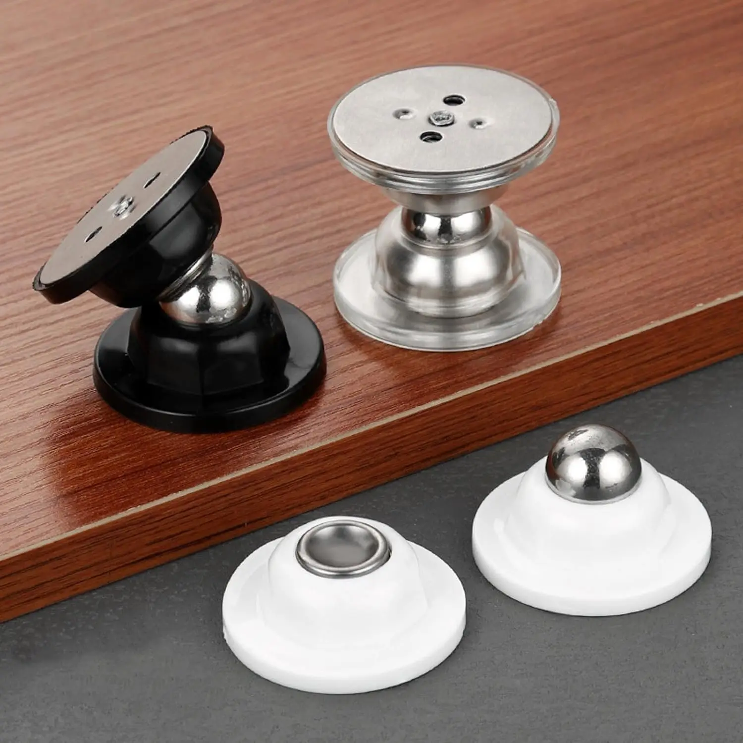 Minitype No Drill Silicone Door Stopper Bumper Strong Magnetic Short Style Quiet Door Stop for RV Bathroom Room Floor Holder