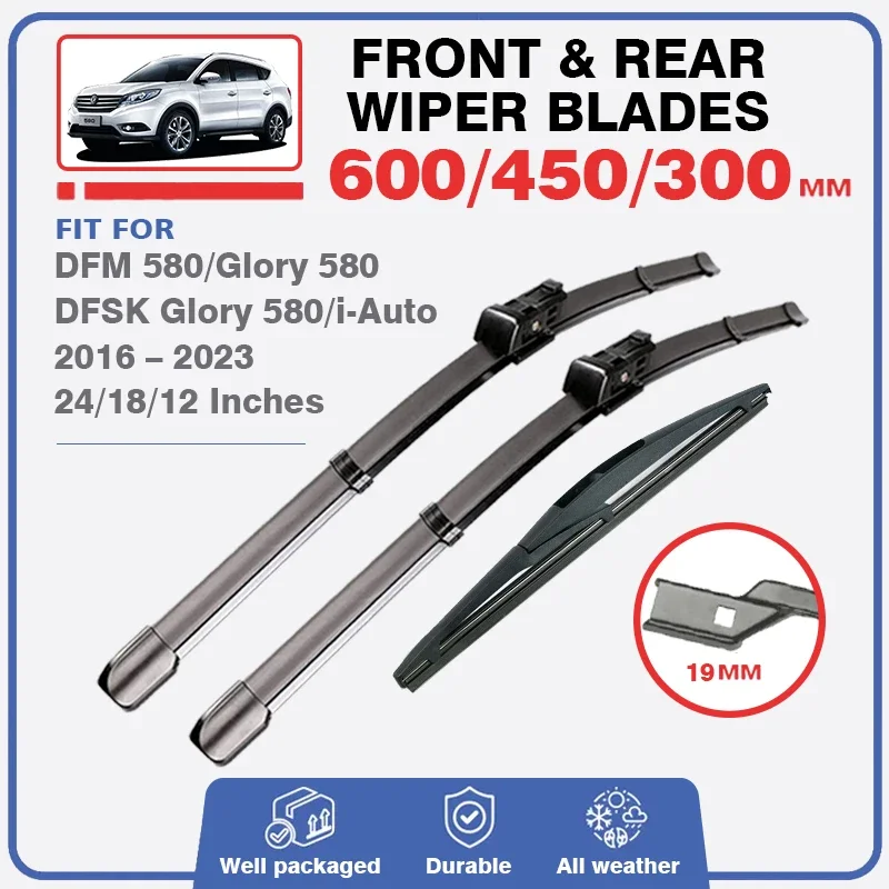 Front Rear Wiper Blades For DFM 580 DFSK Glory 580 i-Auto SUV 2016 – 2023 Windows Windshield Windscreen Brushes Car Accessories